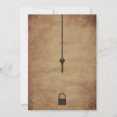 エスケープルーム、ヴィンテージ紙誕生日パーティー 招待状 (裏面)