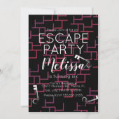 エスケープルーモダンムバースデーパーティー迷路招待状 招待状 (正面)