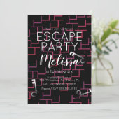 エスケープルーモダンムバースデーパーティー迷路招待状 招待状 (スタンド正面)