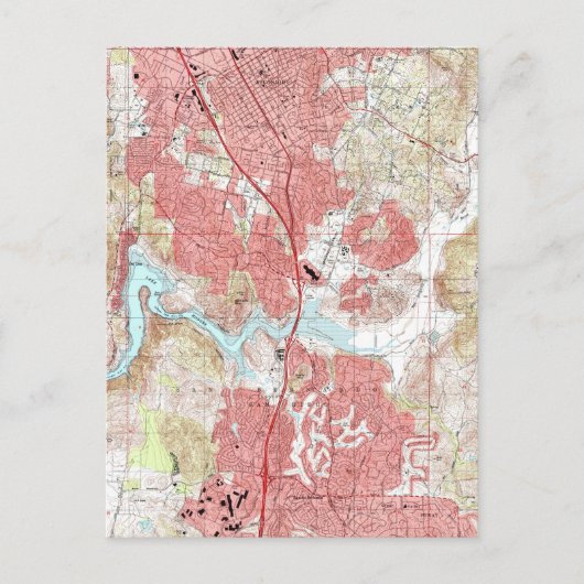 エスコンディドカリフォルニアの地図(1996) ポストカード (正面)