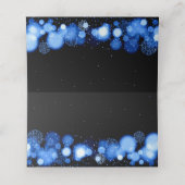 エスコートカーエレガントド冬結婚用青いライト プレイスカード (内部開封)