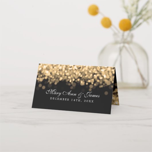 エスコートカードエレガントな結婚式の金ゴールドライト プレイスカード (裏面)