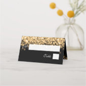 エスコートカードエレガントな結婚式の金ゴールドライト プレイスカード (正面)