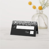 エスコートカードエレガント結婚式パーティースパークルズシルバー プレイスカード (正面)