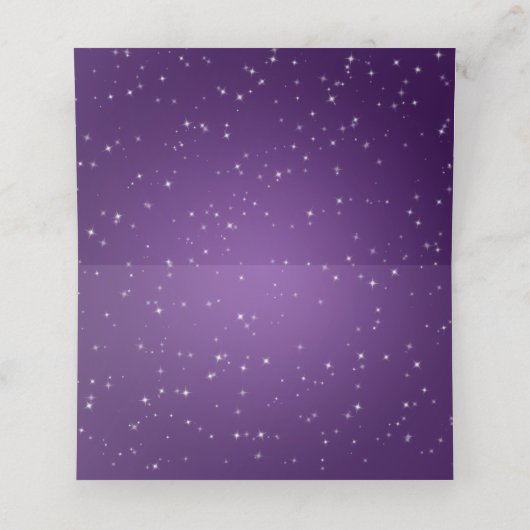 エスコートカー結婚ドの冬のスパークルパープル プレイスカード (内部開封)