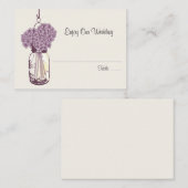 エスコートシーティングカードアジサイ&メイソンジャー プレイスカード (正面/裏面)