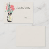 エスコート座席カードワイルドフラワーズ&メイソンジャー プレイスカード (正面/裏面)