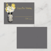 エスコート座席カードワイルドフラワーズ&メイソンジャー プレイスカード (正面/裏面)