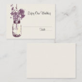 エスコート座席カードワイルドフラワーズ&メイソンジャー プレイスカード (正面/裏面)