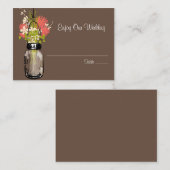 エスコート座席カードワイルドフラワーズ&メイソンジャー プレイスカード (正面/裏面)