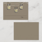 エスコート座席カードMason Jar String of Lights プレイスカード (正面/裏面)