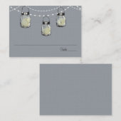 エスコート座席カードMason Jar String of Lights プレイスカード (正面/裏面)