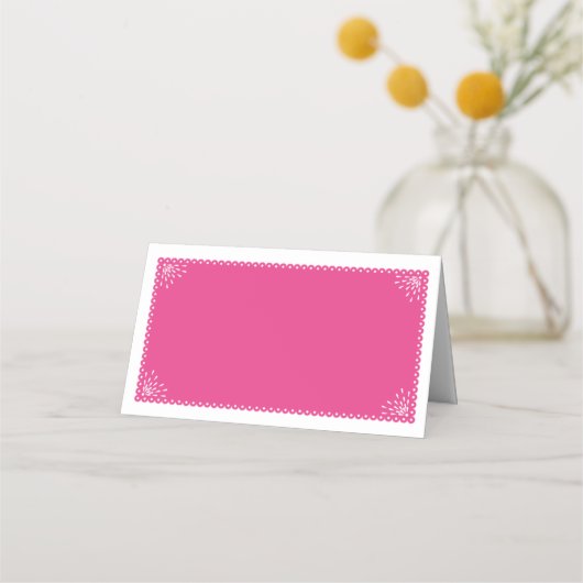 エスコート座席表|明るい赤紫色パペルピカドパターン プレイスカード (裏面)