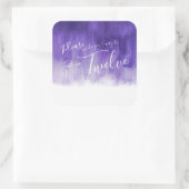 エスコート紫色の水彩洗浄結婚式用シール スクエアシール (バッグ)