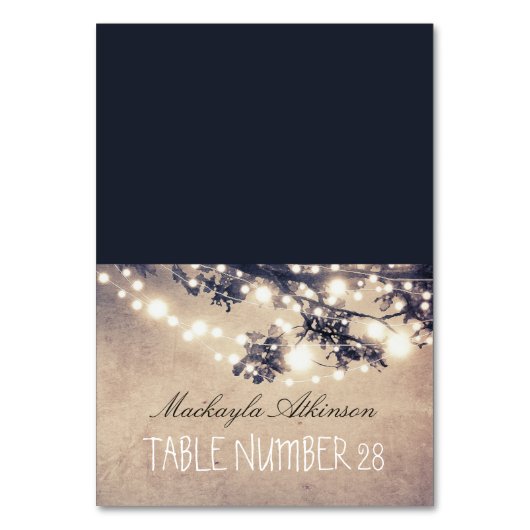 エスコート結婚カードのストリングライト枝 テーブルナンバー (正面)