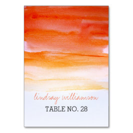 エスコー結婚トカードオレンジ – coral water colors テーブルナンバー