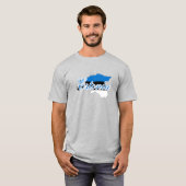 エスシンプルトニアモダンの地図と国旗の土産 Tシャツ (正面フル)