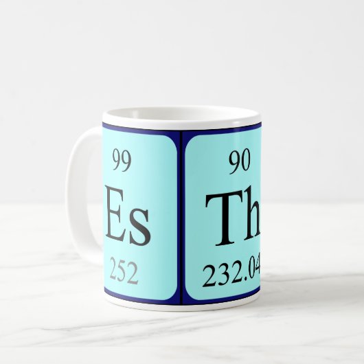 エスターの周期表の名前のマグ コーヒーマグカップ (正面左)