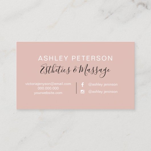 エステのマッサージスクリプト大理石バラ金ゴールドグリッター 名刺 (裏面)