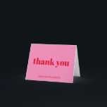 エステはっきりしたモダンティックピンクレッド誕生日カスタム サンキューカード<br><div class="desc">はっきりしたモダンシンプルおもしろいピンクと赤50誕生日折りサンキューカード</div>