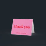 エステはっきりしたモダンティックピンクレッド誕生日カスタム サンキューカード<br><div class="desc">はっきりしたモダンシンプルおもしろいピンクと赤50誕生日折りサンキューカード</div>