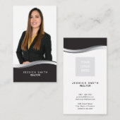 エスティ実在ス・シルバー・スウッシュ・ビジネス・カード 名刺 (正面/裏面)