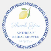 エステエレガントイタリアンティック・ブルーブライダルシャワーの恩恵 ラウンドシール (正面)