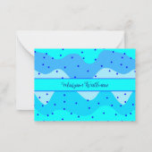 エステエレガントスカラフルブルー縁ど名前 ノートカード (裏面)