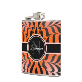 エステエレガントティックオレンジ&ブラックタイガースキンプリント フラスク (左)