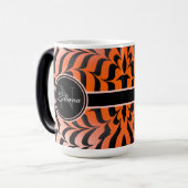 エステエレガントティックオレンジ&ブラックタイガースキンプリント モーフィングマグカップ (正面左)