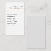 エステエレガントティッククラシックゴールドブライダルシャワーレシピ エンクロージャーカード (正面/裏面)