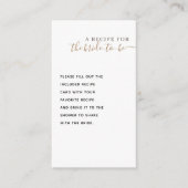 エステエレガントティッククラシックゴールドブライダルシャワーレシピ エンクロージャーカード (正面)