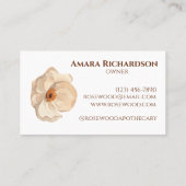 エステエレガントティックフローラソフトベージュプロフェッショナル 名刺 (裏面)