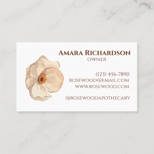 エステエレガントティックフローラソフトベージュプロフェッショナル 名刺 (裏面)