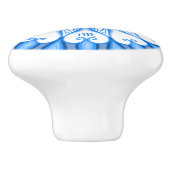 エステエレガントティックホワイト&ブルーマンダラモノグラムの セラミックノブ (側面)