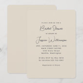 エステスタイリッシュティックオフホワイトブラックブライダルシャワー 招待状 (正面/裏面)