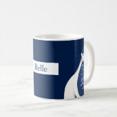 エステスタイリッシュティック芸術的ネイビーブルー女子離れ コーヒーマグカップ (正面右)