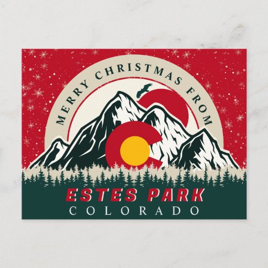 エステスパークコロラドシティズからのメリークリスマス ポストカード (正面)