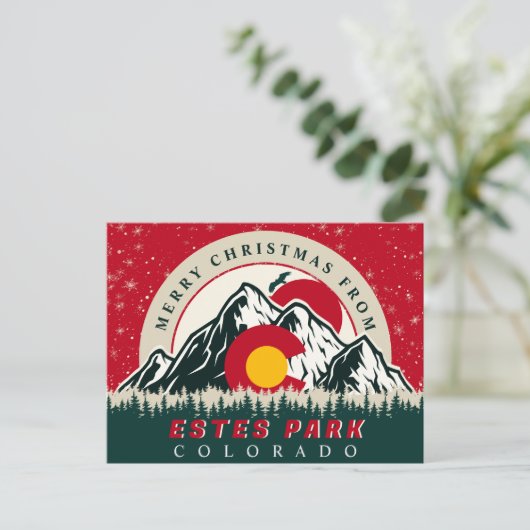 エステスパークコロラドシティズからのメリークリスマス ポストカード (スタンド正面)