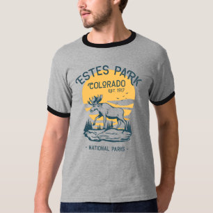 エステスパークコロラドナショナルパークエルクサンセット Tシャツ