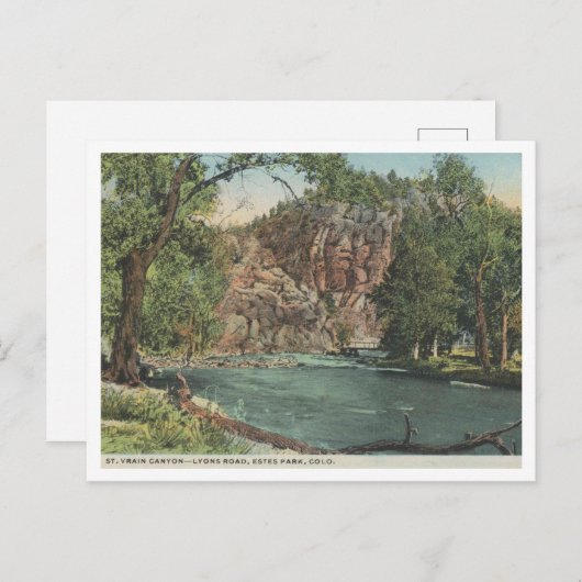 エステスパーク,セントヴァレインキャニオン, 1920sヴィンテージ ポストカード (正面/裏面)