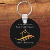 エステッ実在トシックブラック金ゴールドハウスカスタム不動産仲介業者 キーホルダー (正面)