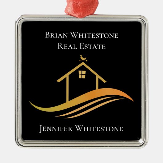 エステッ実在トシックブラック金ゴールドハウスカスタム不動産仲介業者 メタルオーナメント (正面)