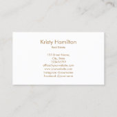 エステッ実在トプロフェッショナルハウス不動産仲介業者金ゴールド 名刺 (裏面)