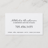 エステティシャンおよびネイリストの名刺 名刺 (裏面)