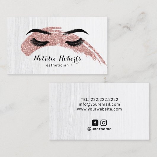 エステティシャンのメーキャップアーティストは美容院を打ちます 名刺 (正面/裏面)