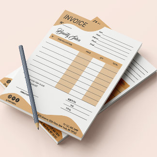 エステティシャンの事業請求書の販売受領書 ノートパッド