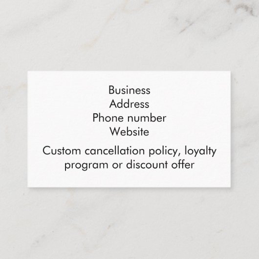 エステティシャンの名刺 名刺 (裏面)