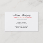 エステティシャンの美しいのSkincareの名刺 名刺 (裏面)