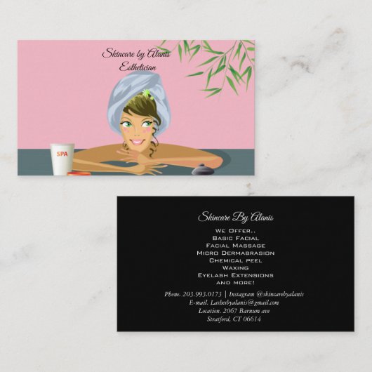 エステティシャンまたは何でものために関連していました 名刺 (正面/裏面)
